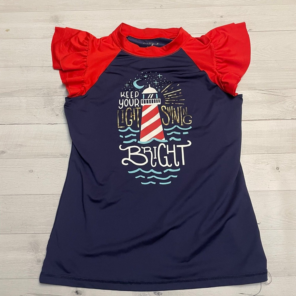 Cat and Jack girls‎ lighthouse rashguard 14/16